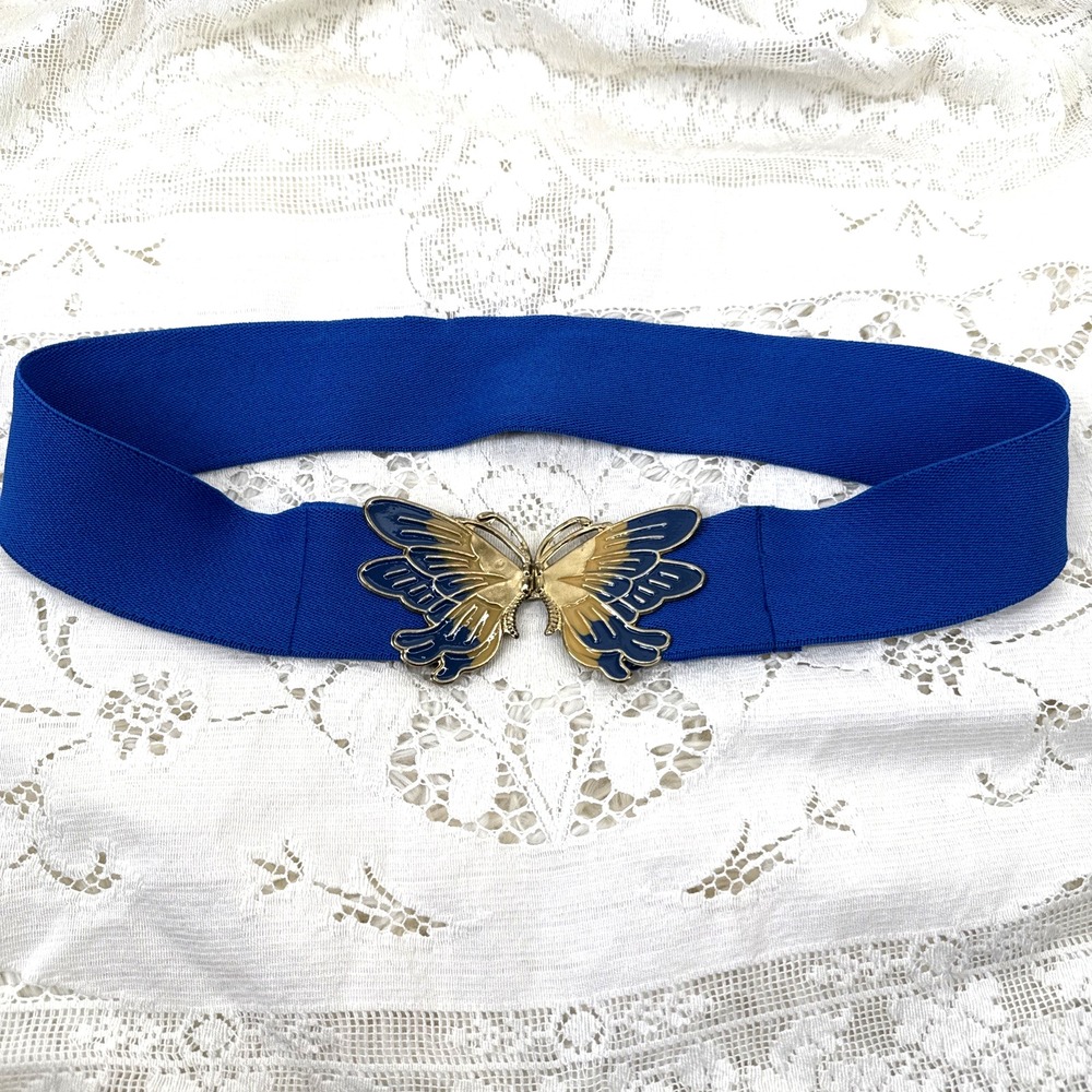 Vintage Butterfly Stretch Belt Whimsigoth Fairy Boho Cottagecore Retro Dopamine